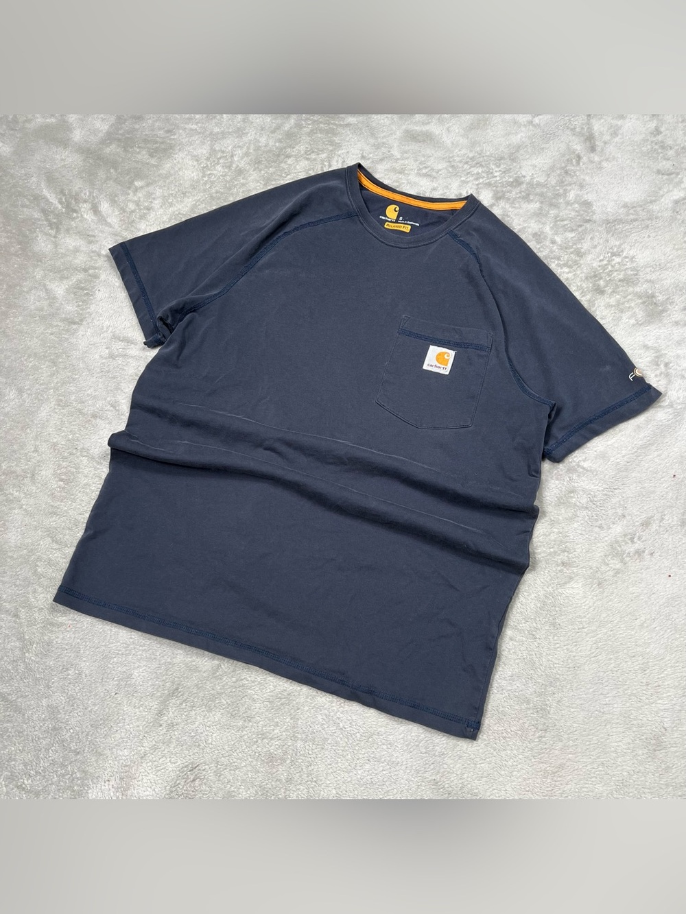Carhartt Force Pocket Tee Mens S Blue Short Sleeve T Shirt Relaxed Fit 100410